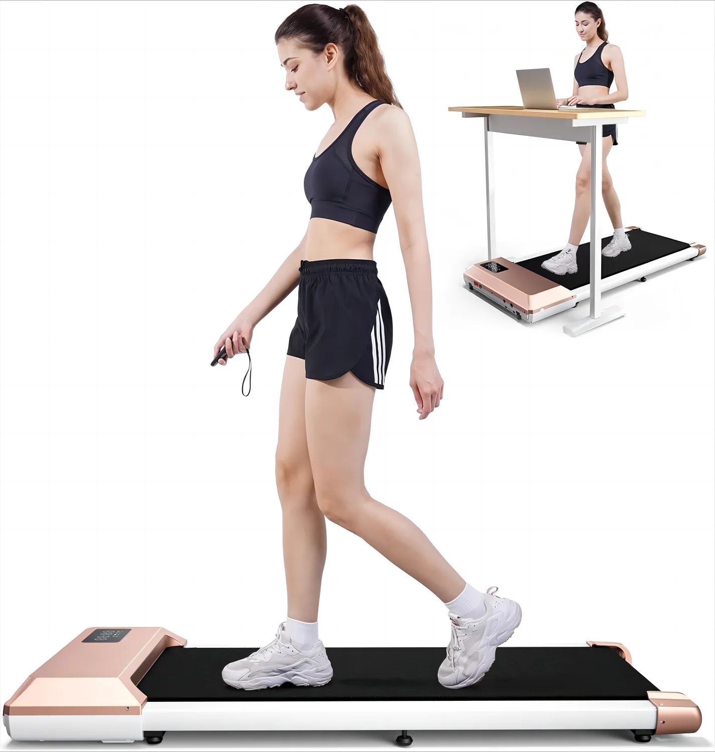 Walking Pad Treadmill 2.5Hp, Ultra-Quiet with Remote Control-Under Desk Treadmill 2 in 1 Walking ... | Walmart (US)