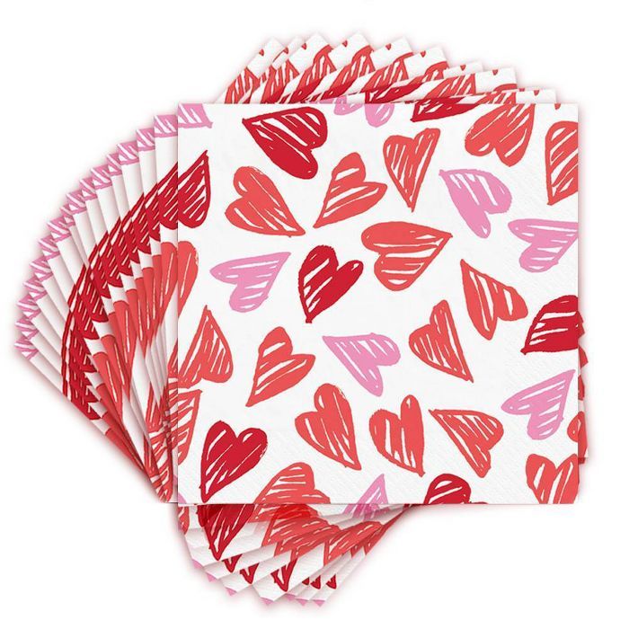 30ct Disposable Lunch Napkins with Hearts - Spritz™ | Target