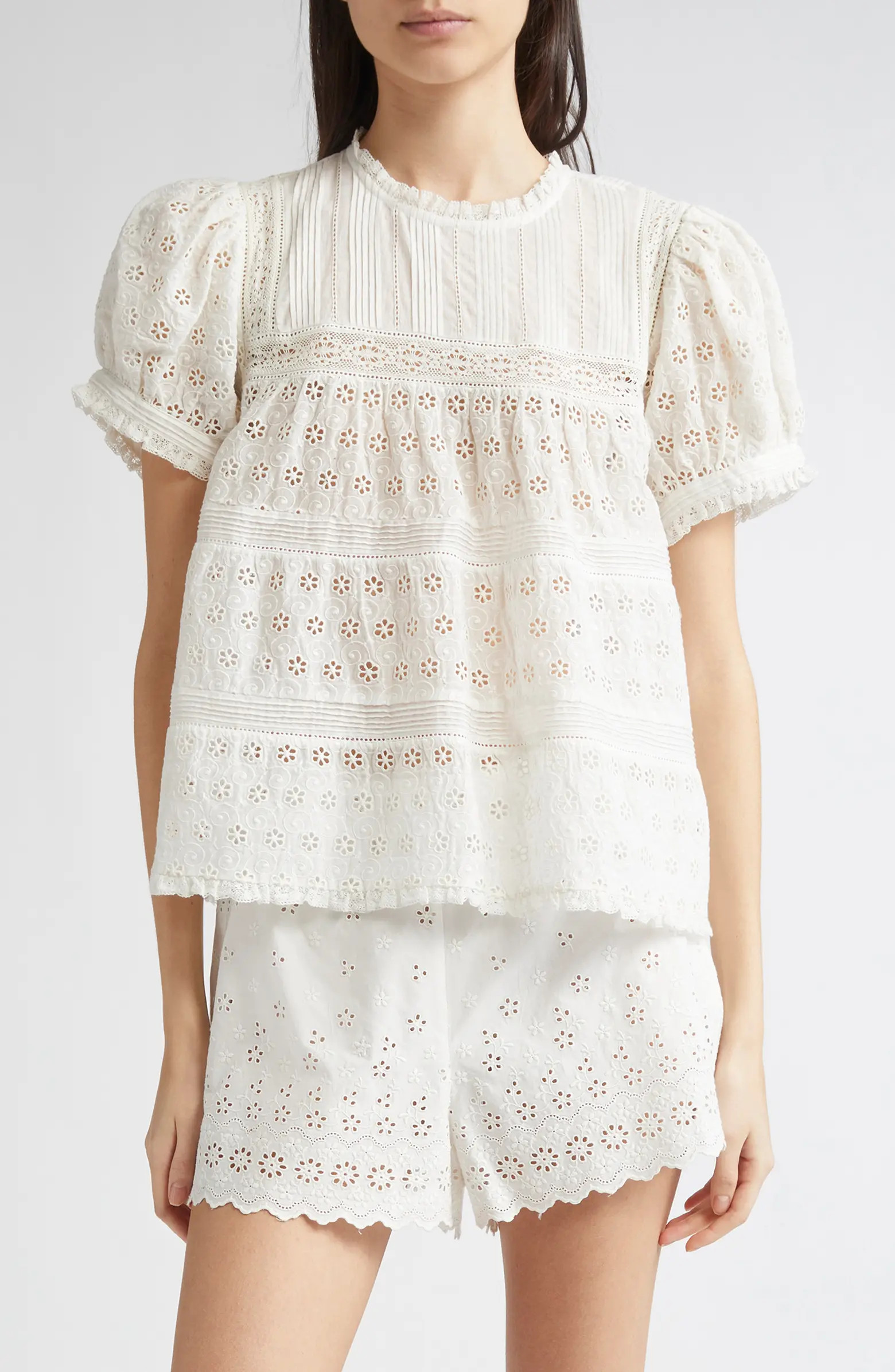 Adeline Organic Cotton Eyelet Top | Nordstrom
