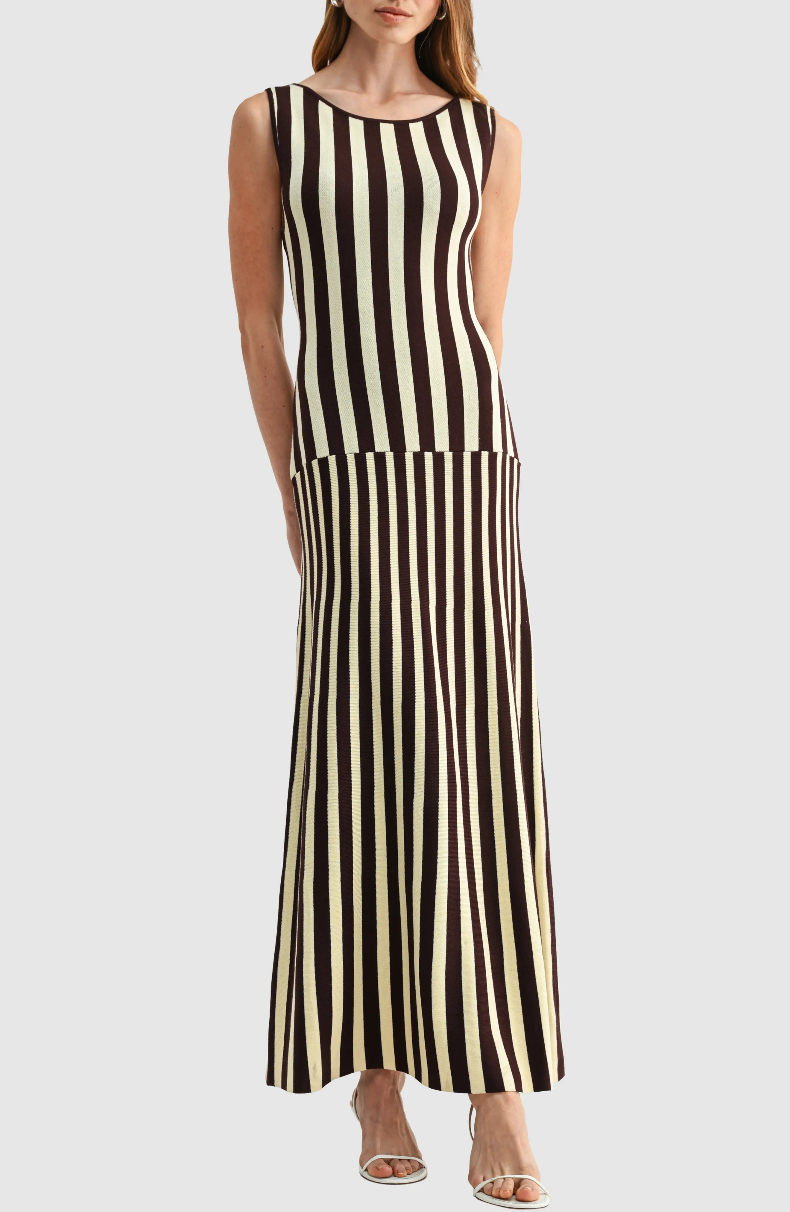 All in Favor Striped Sleeveless Knit Midi Dress (Women) | Nordstrom | Nordstrom
