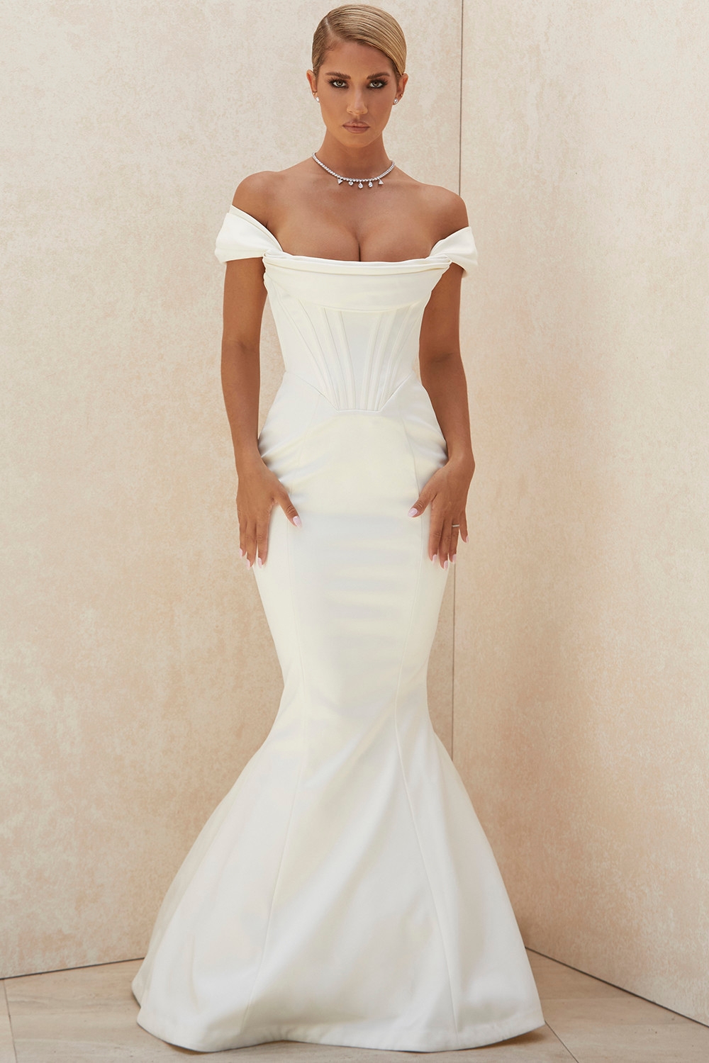 ivory corset off shoulder bridal gown - limited edition | House of CB