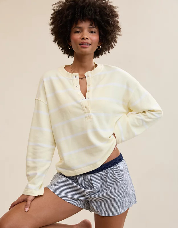 Aerie Alumni Henley Sweatshirt | Aerie