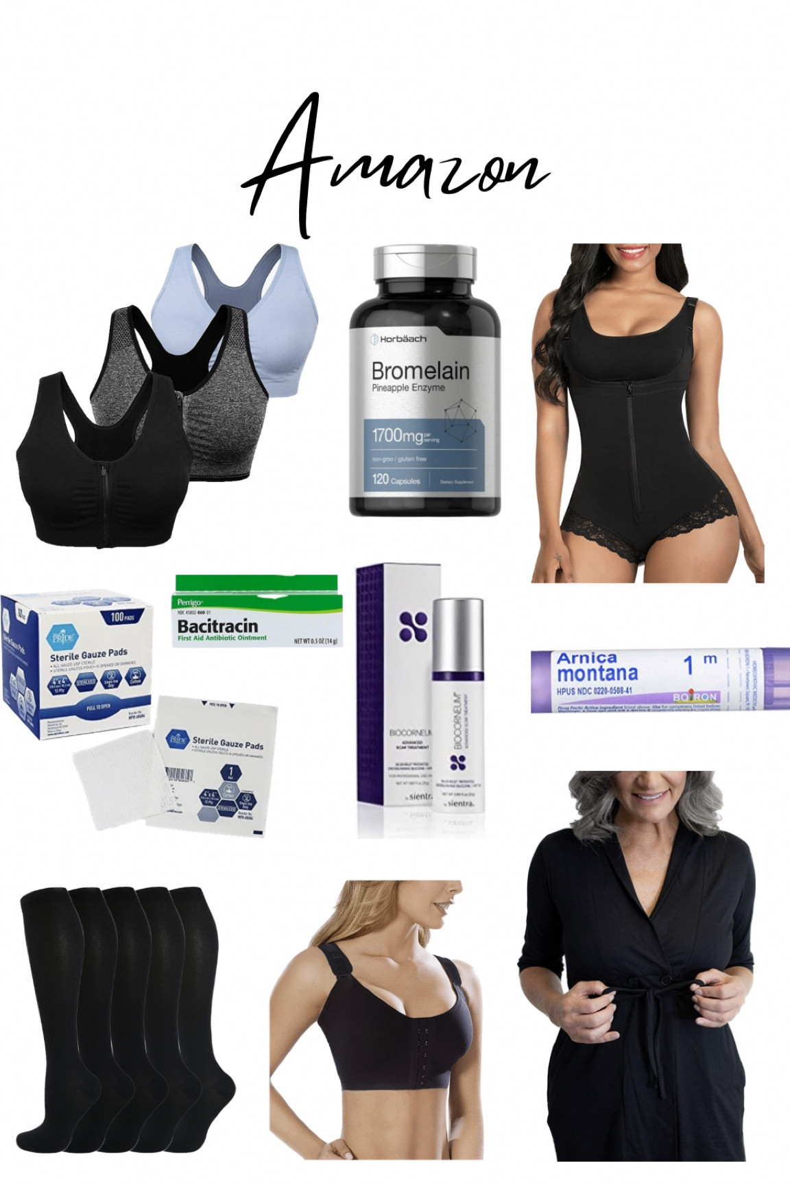 Amazon haul for my Mommy Makeover. #tummytuck #breastreaugmentation #mommymakeover #recovery