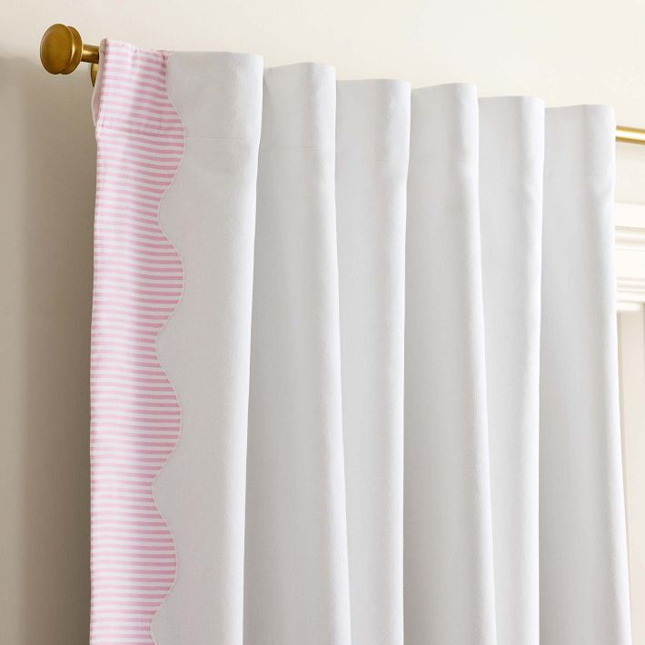 Striped Scallop Blackout Curtain | Pottery Barn Teen