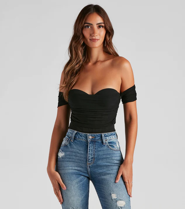 Another Date Mesh Bustier Bodysuit | Windsor Stores