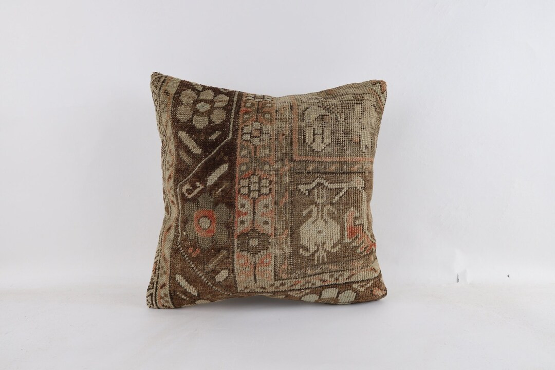 Vintage Kilim Pillow, 16x16 Pillow Case, Throw Pillow, Tribal Pillow, Boho Pillow, Handmade Kilim... | Etsy (US)