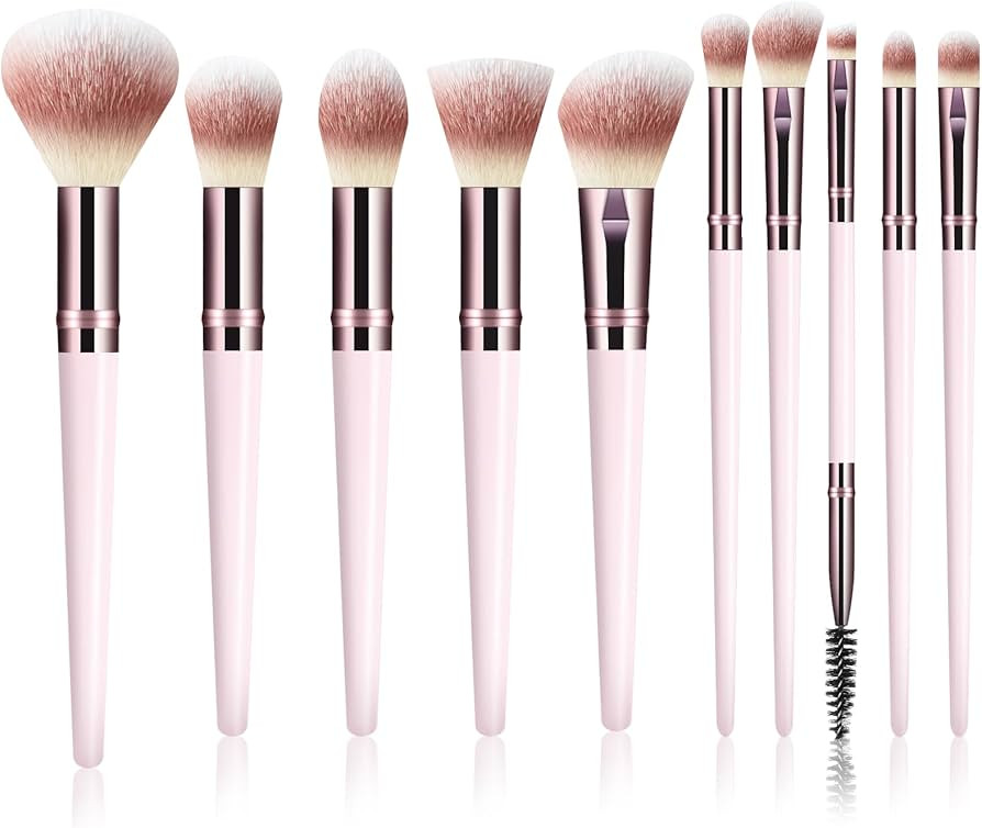 Makeup Brush Set, Premium Synthetic 10 PCS Makeup Brushes, Travel Makeup Brush Set with Soft Hair... | Amazon (US)