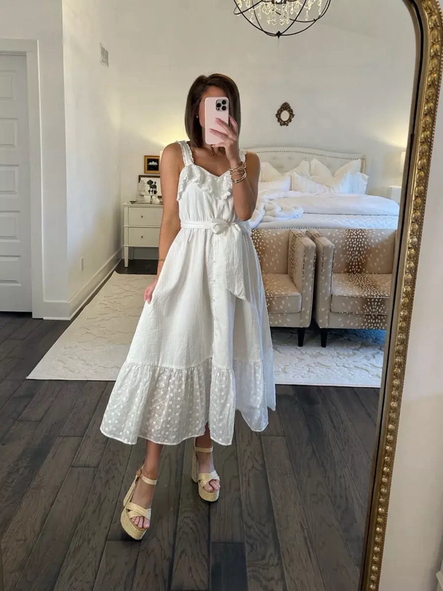 I love a white flowing dress for spring paired with neutral tone platform heels!

#LTKSeasonal #LTKstyletip #LTKfindsunder100