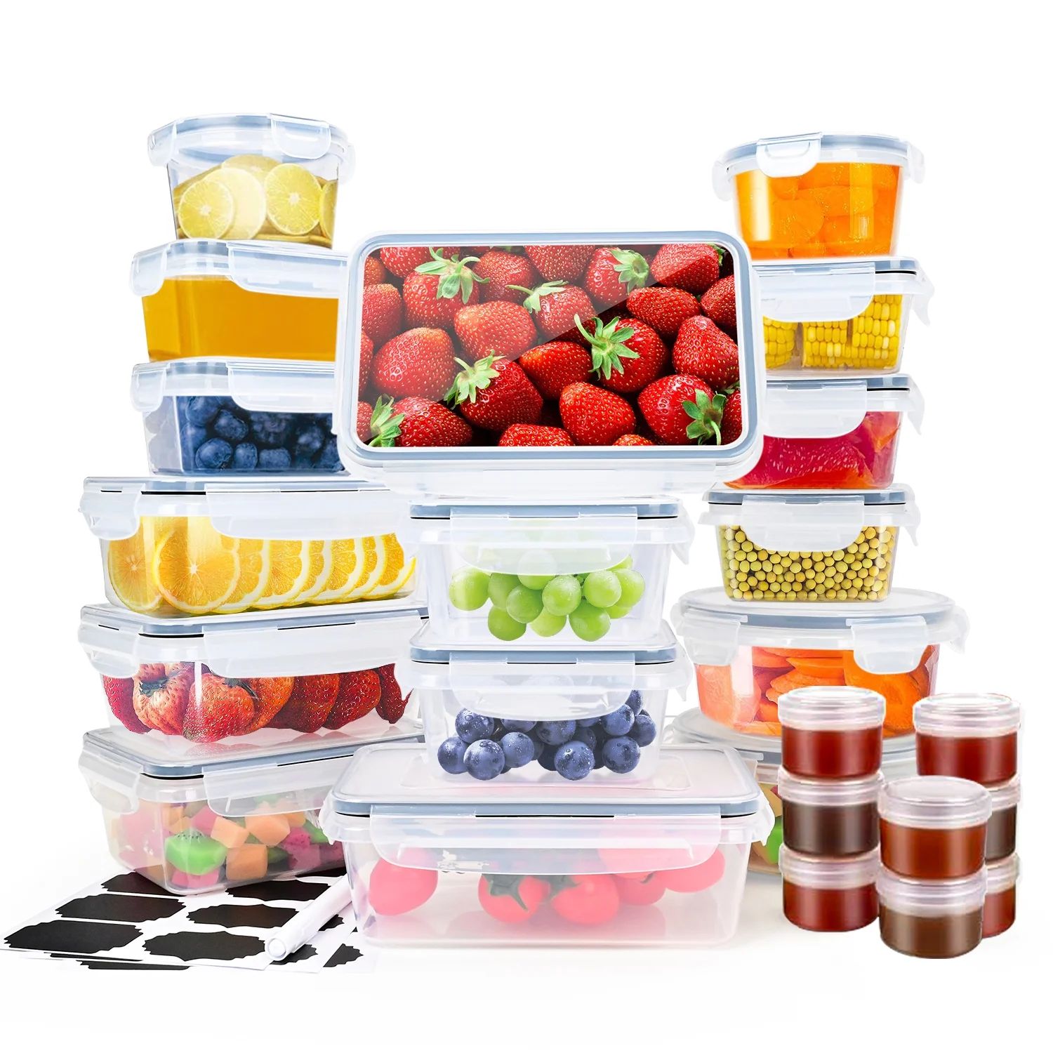 TINANA Food Storage Containers with Airtight Lids, 52 PCS Kitchen storage containers for Pantry O... | Walmart (US)