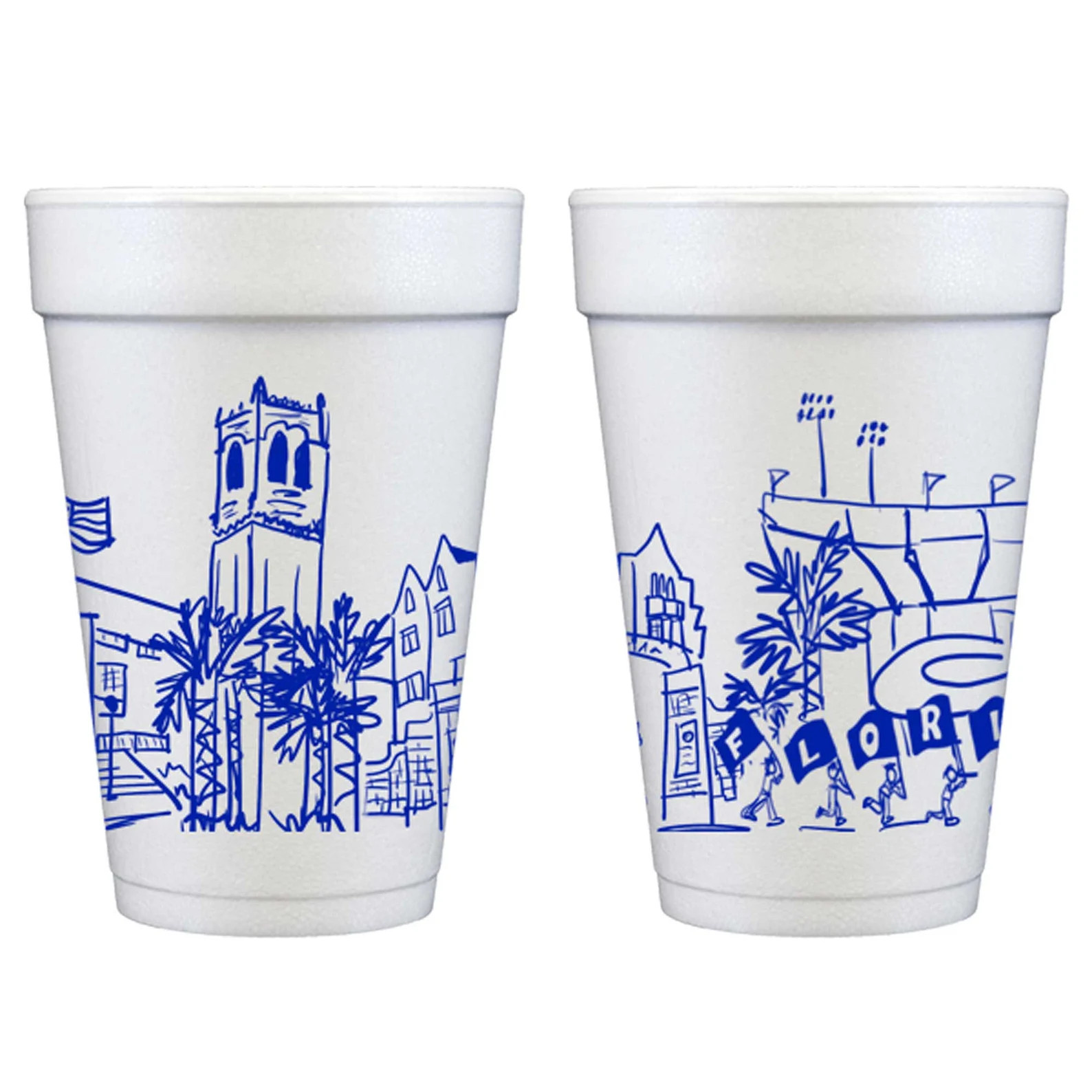 University of Florida Gators-Gainesville Campus Skyline {Styrofoam Cup 10 Pack} | Etsy (Global)