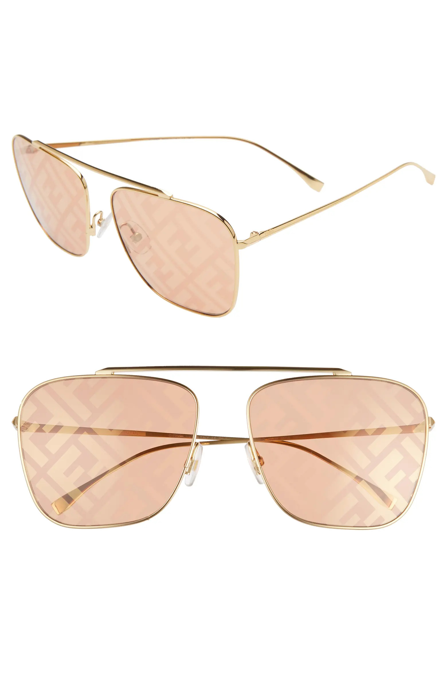 FENDI 61mm Lenticular Lens Navigator Sunglasses | Nordstromrack | Nordstrom Rack