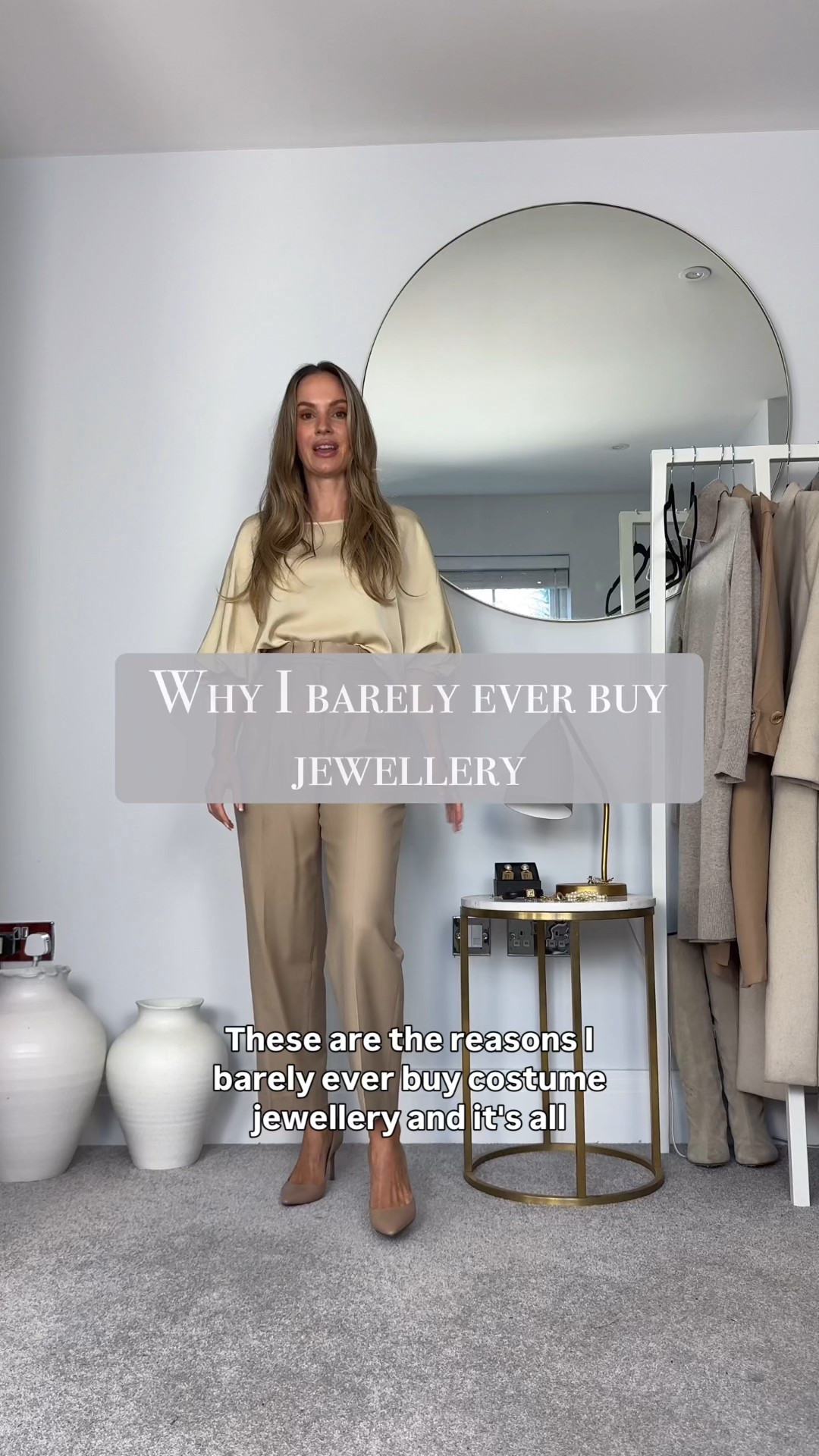 Why I barely ever buy jewellery 💎 

None of the pieces I wear are particularly expensive, but they mean a lot to me. Their value isn’t in the price that was paid for them. 

I’m asked quite often why I don’t switch up my jewellery more, and the truth is that almost every piece I own has a story or a reason behind it. 

I could add more to my collection, but I don’t feel drawn to wear things that don’t hold the same meaning as the ones I already love.

Most of my pieces are timeless, beautifully made, and have been with me for years. 

Even if we don’t all grow up with heirloom jewellery, we can still choose pieces that will stand the test of time and, hopefully, be passed down one day. 

That’s what makes jewellery special to me, it carries a sense of history, even if the history starts with us.

Do you have a special piece of jewellery that feels significant or carries a memory?

🤍You can find the items I’m wearing in my link in bio, or just comment “link” and I will DM the links to you 🤍

…and if you want to start your own wardrobe journey, I suggest you begin with the 7 day wardrobe reset. Just comment “reset” and I will send you a dm. (Use the code “FIRST40” for 40% off)

#tessmontgomery #oldmoneystyle #oldmoneyaesthetic

#LTKOver40 #LTKstorytime #LTKStyleTip