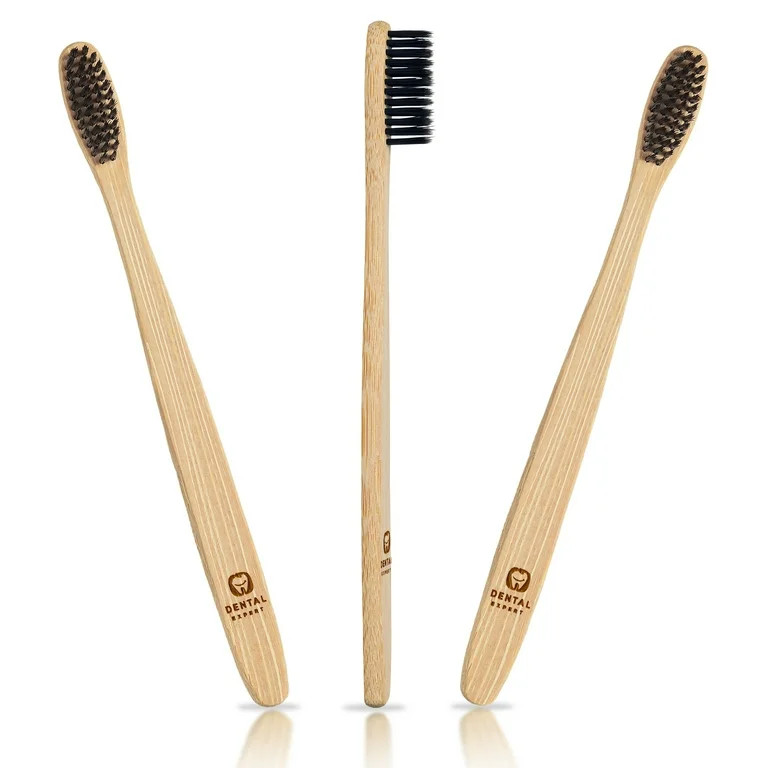 Dental Expert Biodegradable Bamboo Toothbrushes, Is Wooden- Pack of 3 - Walmart.com | Walmart (US)