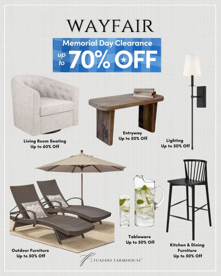 Have you checked out the Wayfair Memorial Day clearance? So many great deals on furniture, outdoor furniture, lighting, tabletop and more!

#LTKHome #LTKSaleAlert #LTKSeasonal