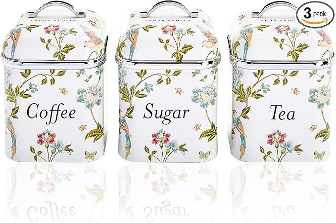 Laura Ashley VQ 3pc Canister Set - Elveden White | Amazon (US)