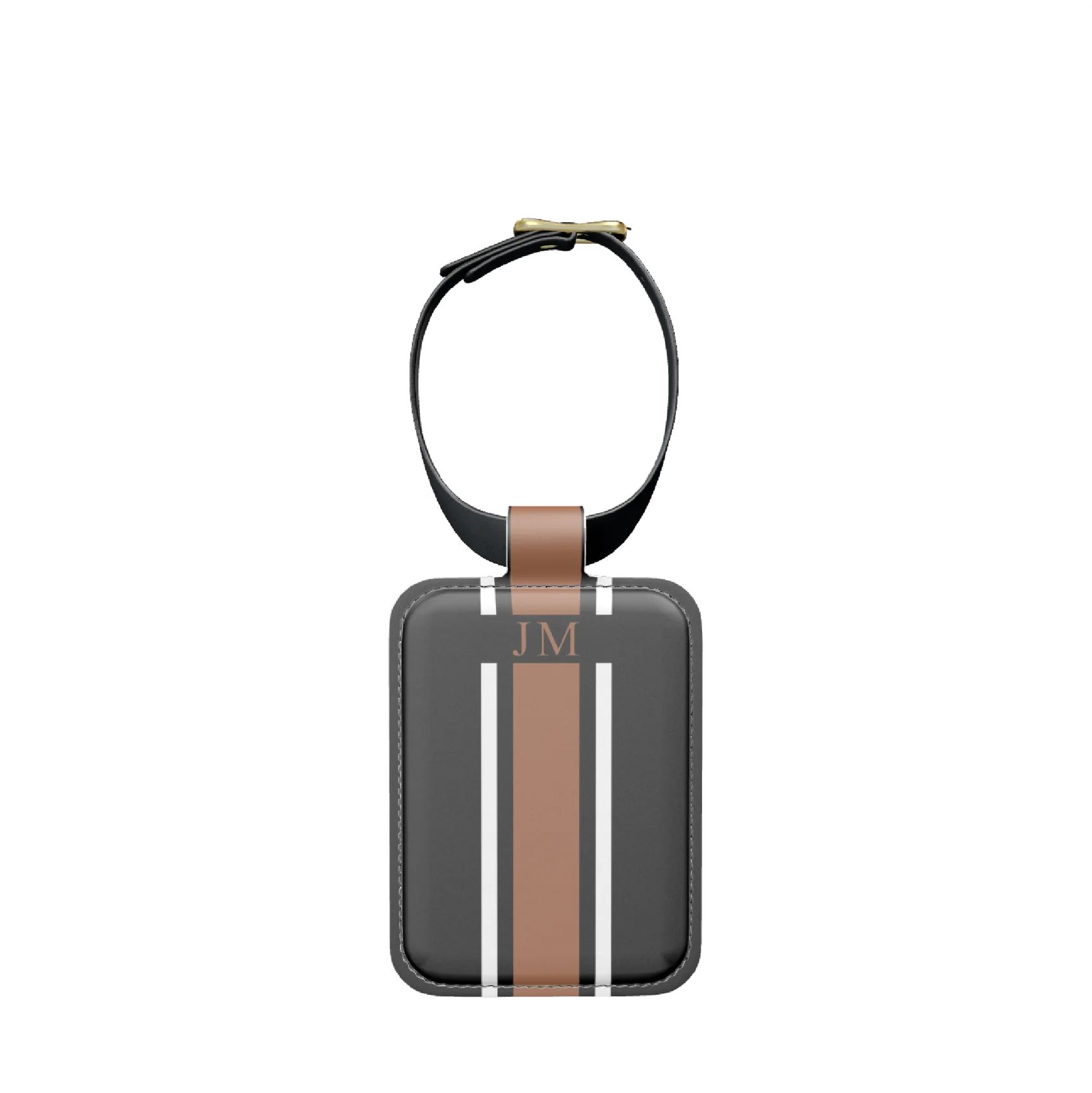 Lily & Bean Black With Tan Personalised Double Sided Luggage Tag | Lily and Bean