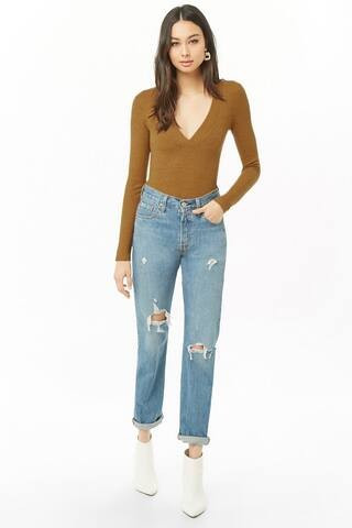 Marled V-Neck Top | Forever 21 (US)