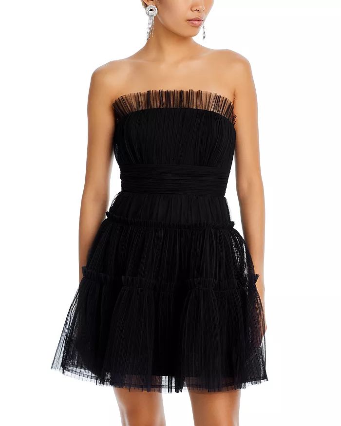 Strapless Tiered Tulle Mini Dress | Bloomingdale's (US)
