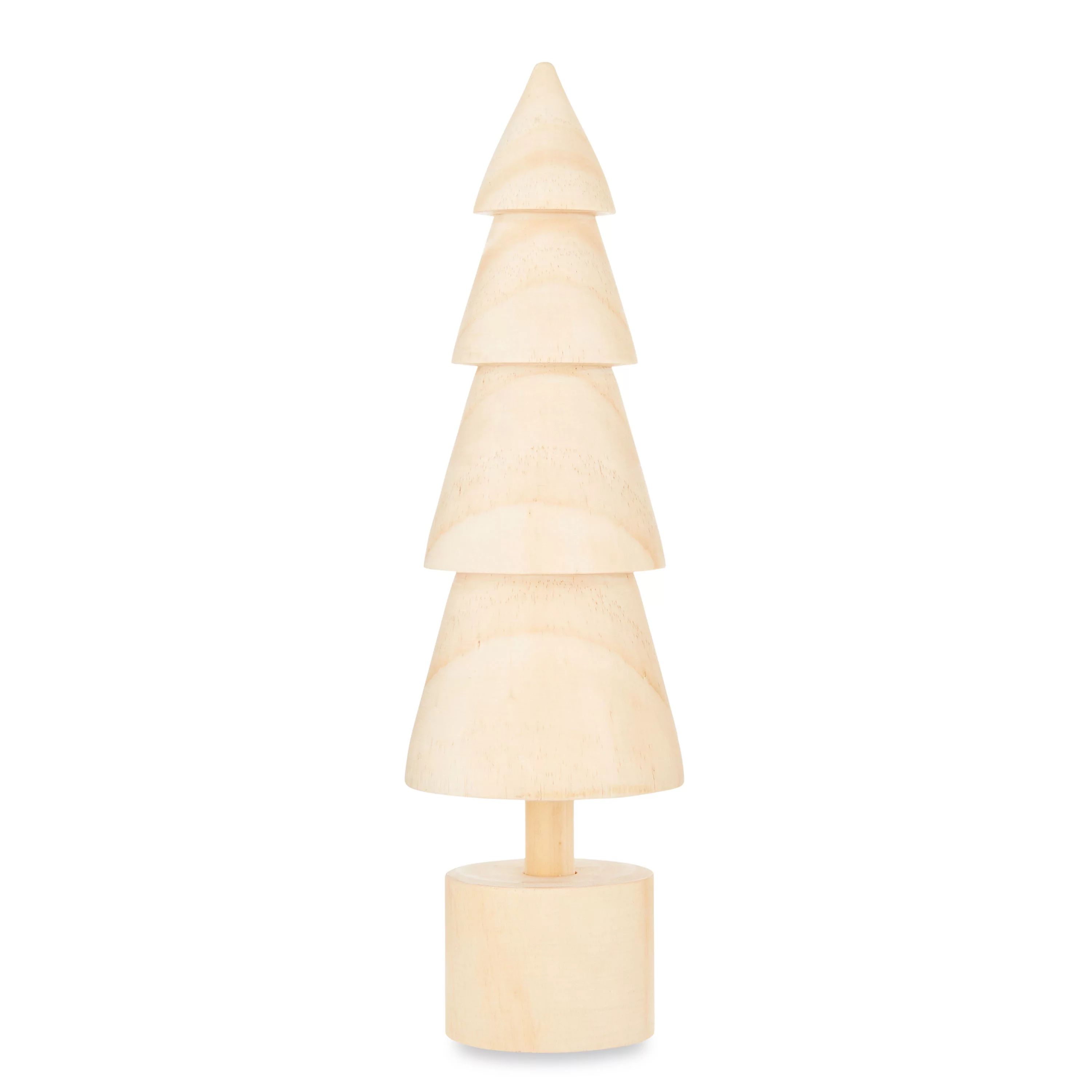 Large Tan 3D Wooden Tree Tabletop Decoration, Mango Wood, 13 in, by Holiday Time | Walmart (US)