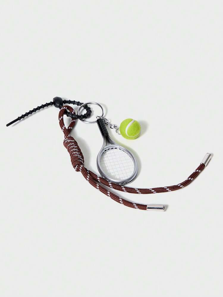 SHECARRY Multicolor Striped Bag Strap With Feather Badminton Racket Charm | SHEIN
