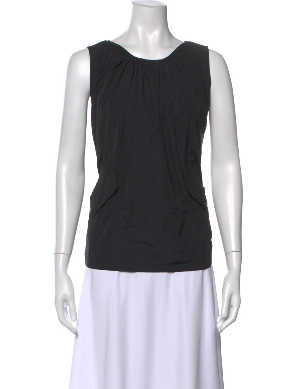 Dries Van Noten Scoop Neck Sleeveless Top - Black Tops, Clothing - DRI187407 | The RealReal | The RealReal