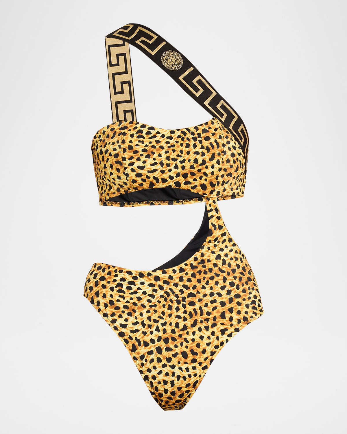 Cheetah Asymmetric Cutout One-Piece Swimsuit | Neiman Marcus