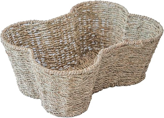 JJSQ Storage Basket Bins for Dog Toy, Pet Toy Organizer, Seagrass Baskets for Organizing, Bone Sh... | Amazon (US)