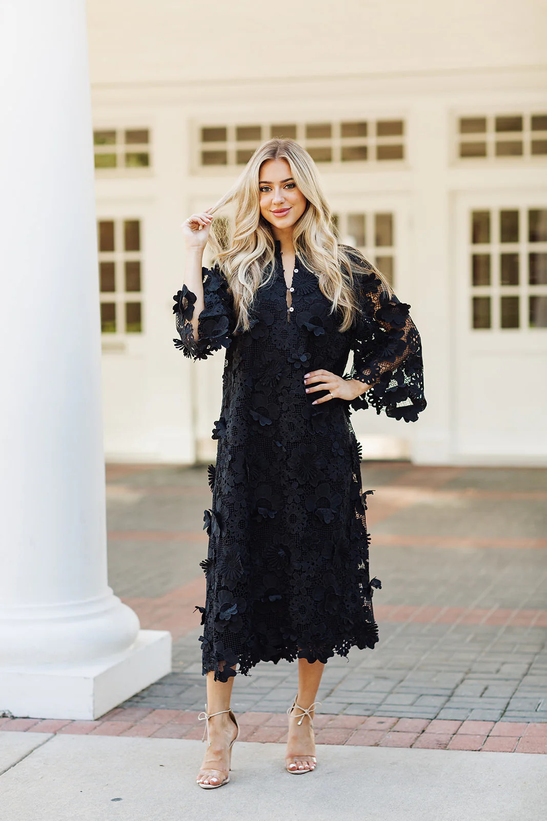 The Seraphina Midi Dress - Black | J.Marie