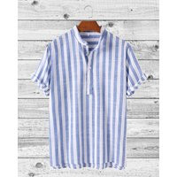 Men's Button Down Striped Short Sleeve Streetwear Shirt | Etsy (US)