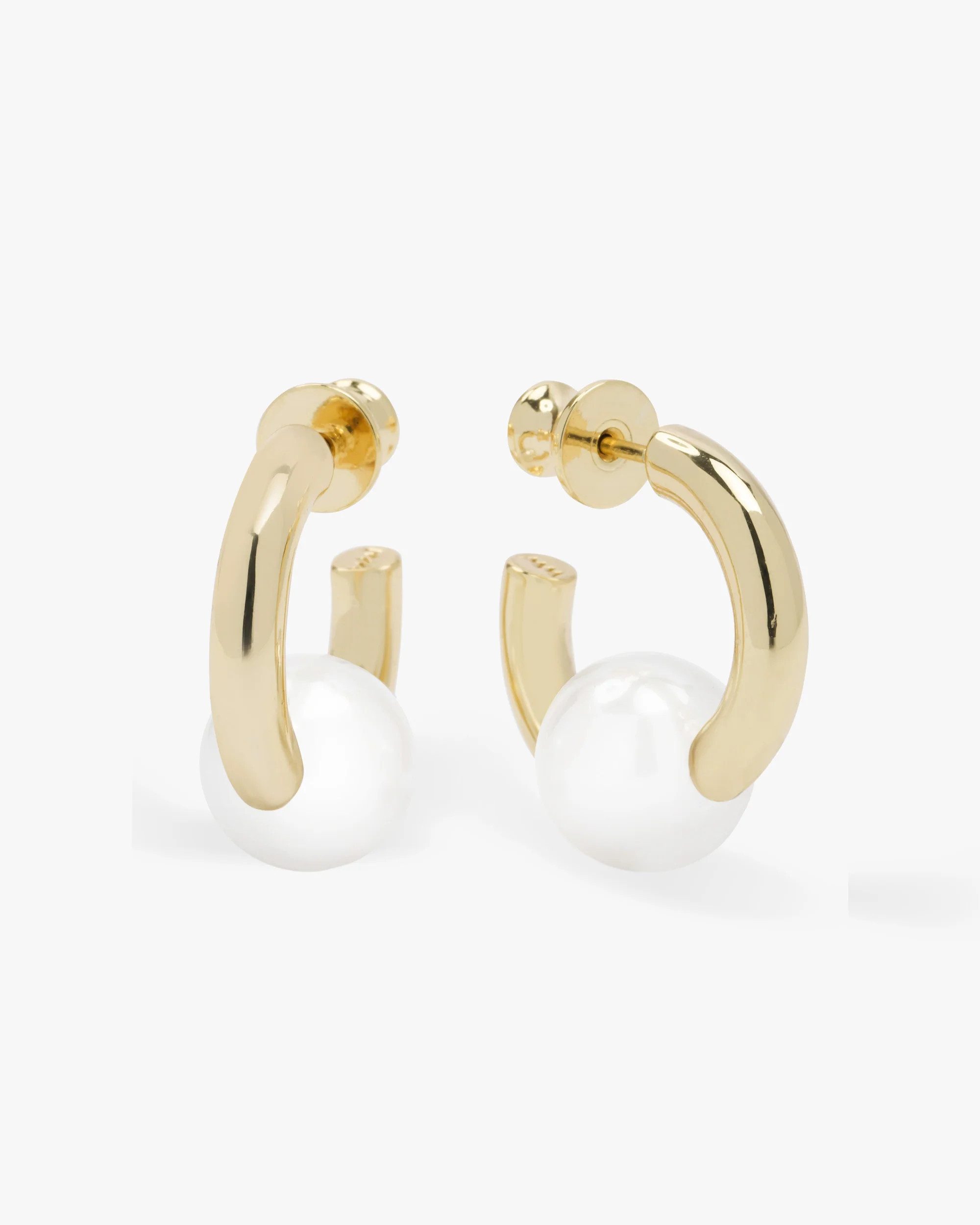 Life's a Ball Single Pearl Hoops | Melinda Maria
