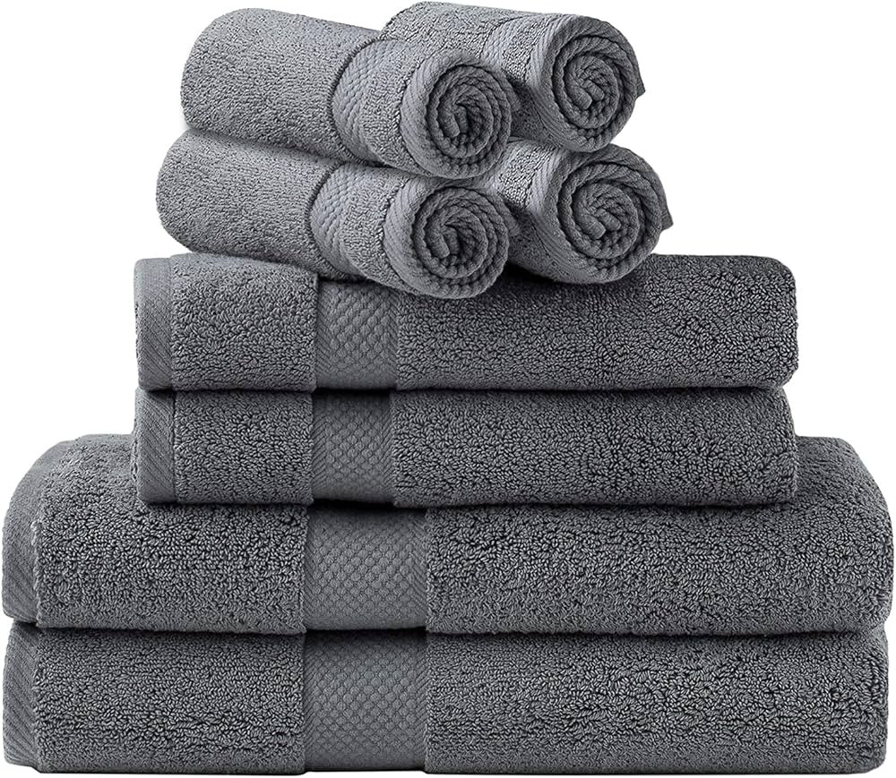 Simpli-Magic Towel Set, 2 Bath Towels, 2 Hand Towels, and 4 Washcloths (8 Piece Set), Ring Spun C... | Amazon (US)