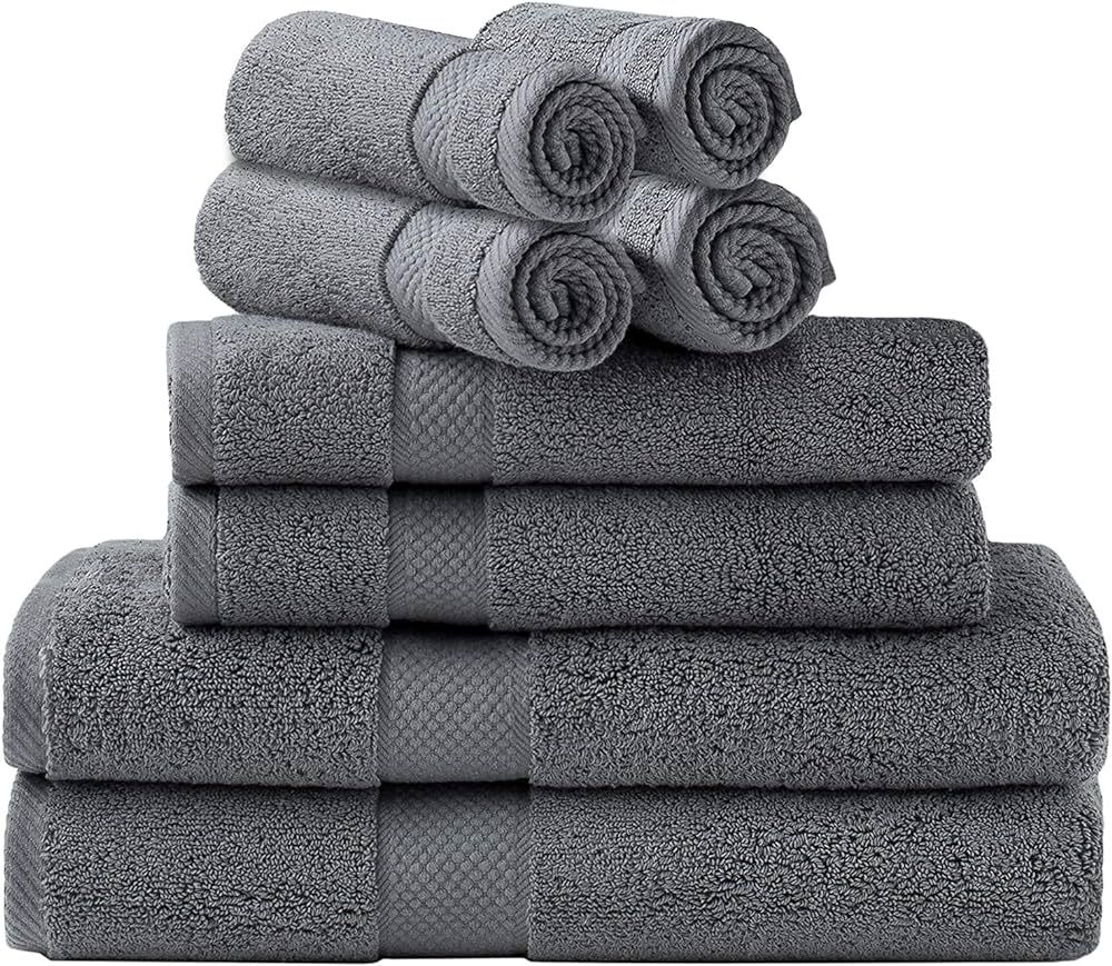 Simpli-Magic Towel Set, 2 Bath Towels, 2 Hand Towels, and 4 Washcloths (8 Piece Set), Ring Spun C... | Amazon (US)