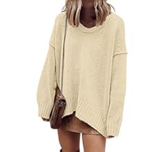 ANRABESS Women's Oversized Sweater Casual Off Shoulder Scoop Neck Batwing Sleeve Knit 2023 Pullov... | Amazon (US)