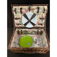 Large Picnic Basket Complete With All You Need For A Great Outing, Is Full Plenty Of Room Your Lunch Or Dinner | Etsy (US)