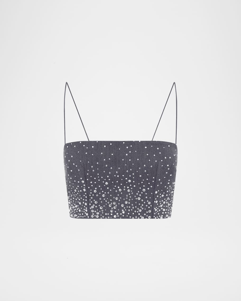 Alex Perry Degrade Crystal Suiting Crop Top | Neiman Marcus