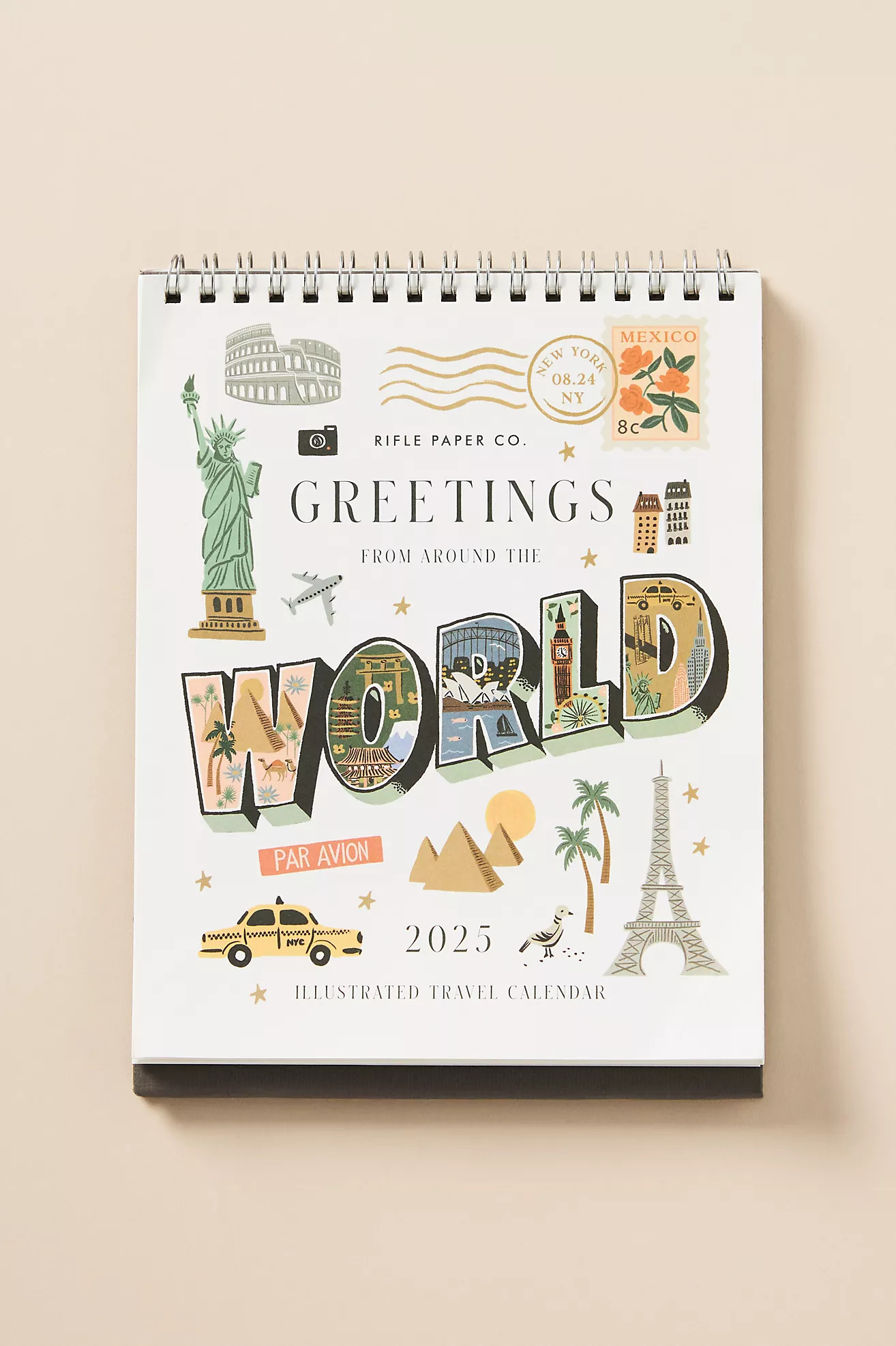 Rifle Paper Co. 2025 Greetings from Around the World Desk Mini Calendar | Anthropologie (US)