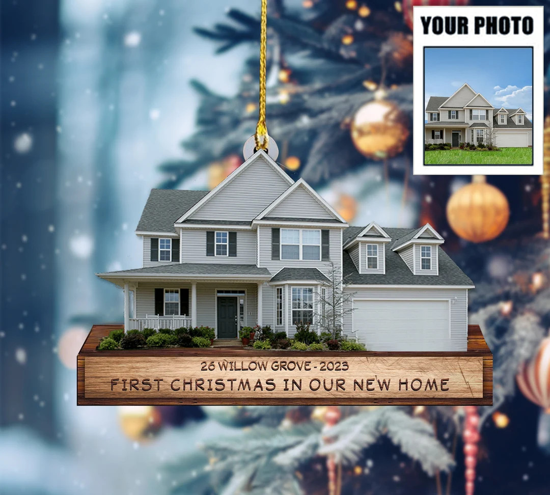 House Photo Ornament-personalized House Photo Ornament-new Home Ornament-christmas Ornament-famil... | Etsy (US)