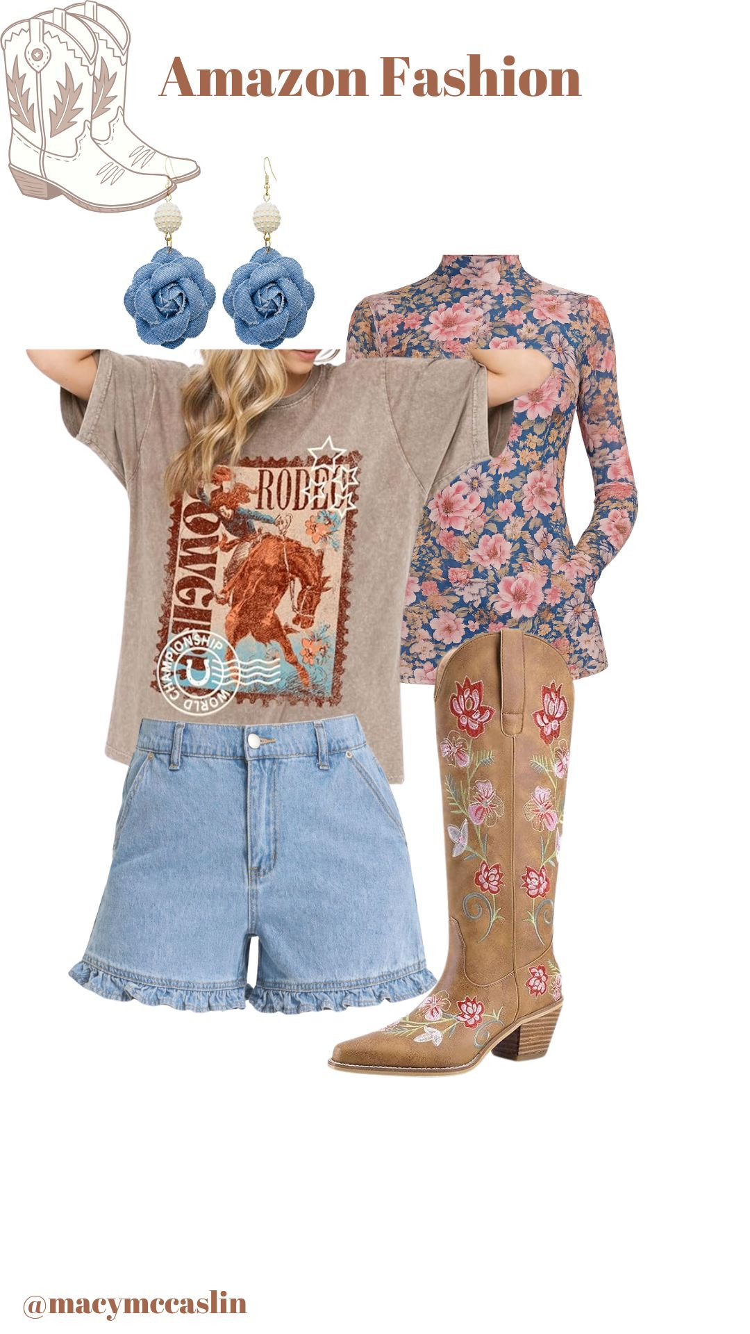 These western pieces from Amazon are perfect for any casual outfit. Love the embroidered boots! 🌵🤠 

 #LTKootd #LTKSeasonal #LTKSaleAlert