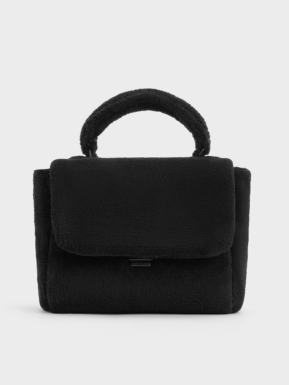 Loey Textured Top Handle Bag
 - Jet Black | Charles & Keith CA