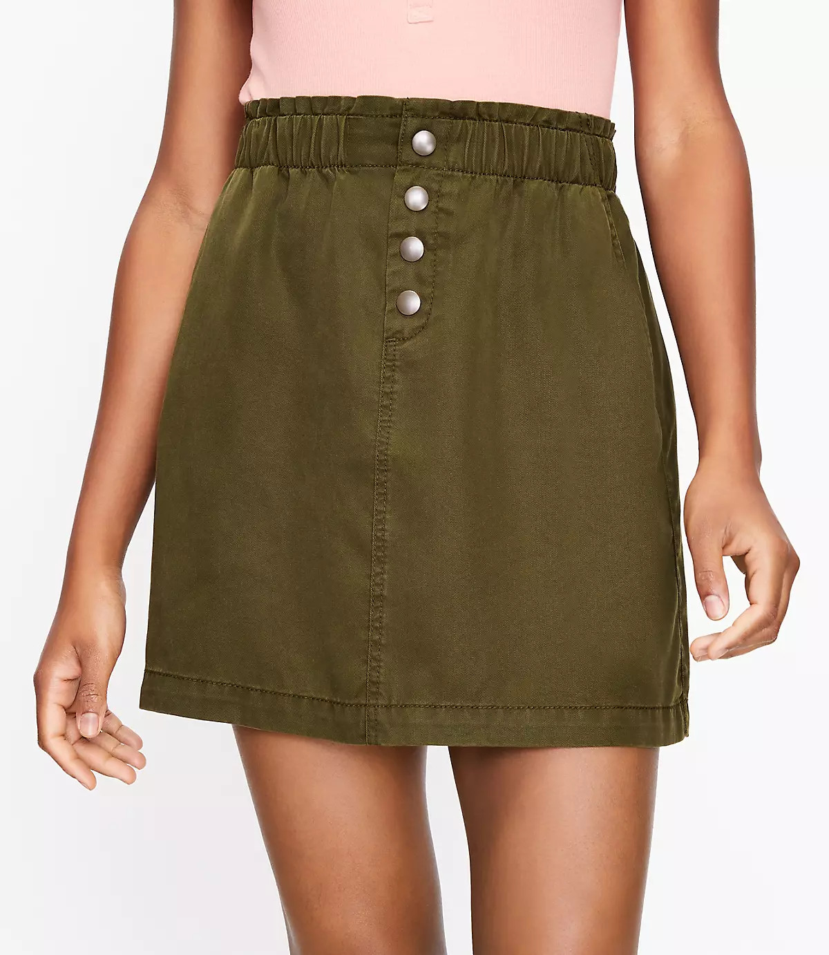 Snap Paperbag Pocket Skirt | LOFT
