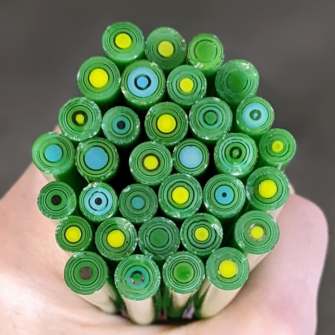 COE 96 Murrini Majestic Macaw 1oz Millefiori, Murrine, Vitrigraph, Glass Cane, Glass Slices by Mu... | Etsy (US)