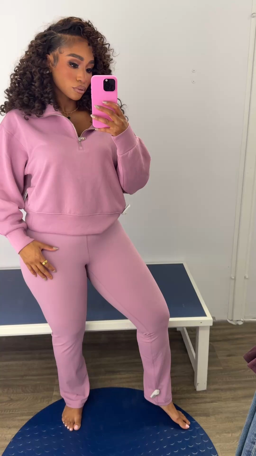 Pink half zip pullover with high waisted yoga pants to match! Comes in multiple colors! Perfect fall outfit for errands! 

#LTKFindsUnder50 #LTKActive #LTKootd
