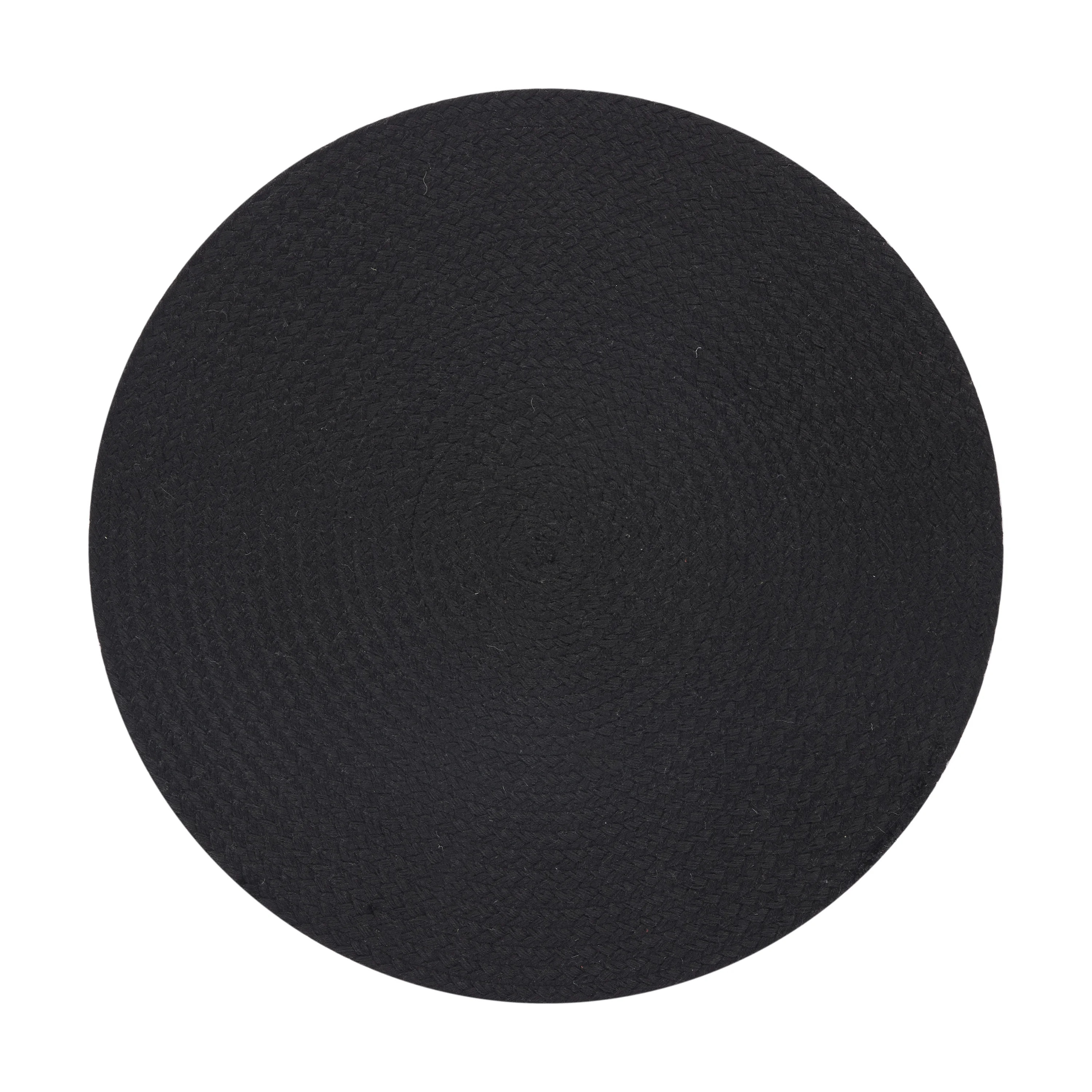 Mainstays Black Round Braid Table Place Mat - 14" Diameter - Walmart.com | Walmart (US)