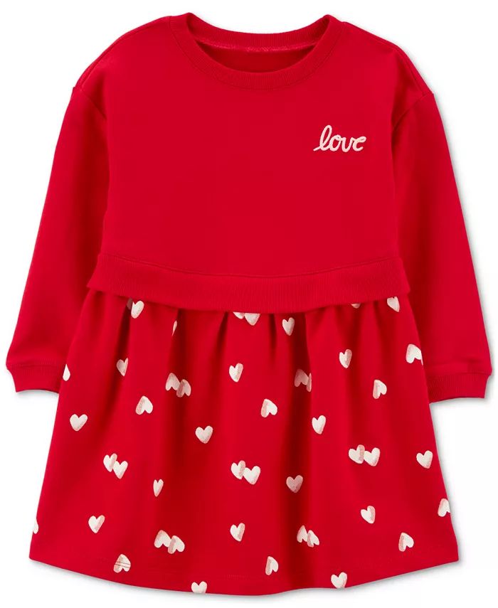 Carter's Toddler Girls Love Hearts Layered-Look Dress with Diaper Cover - Macy's | Macy's