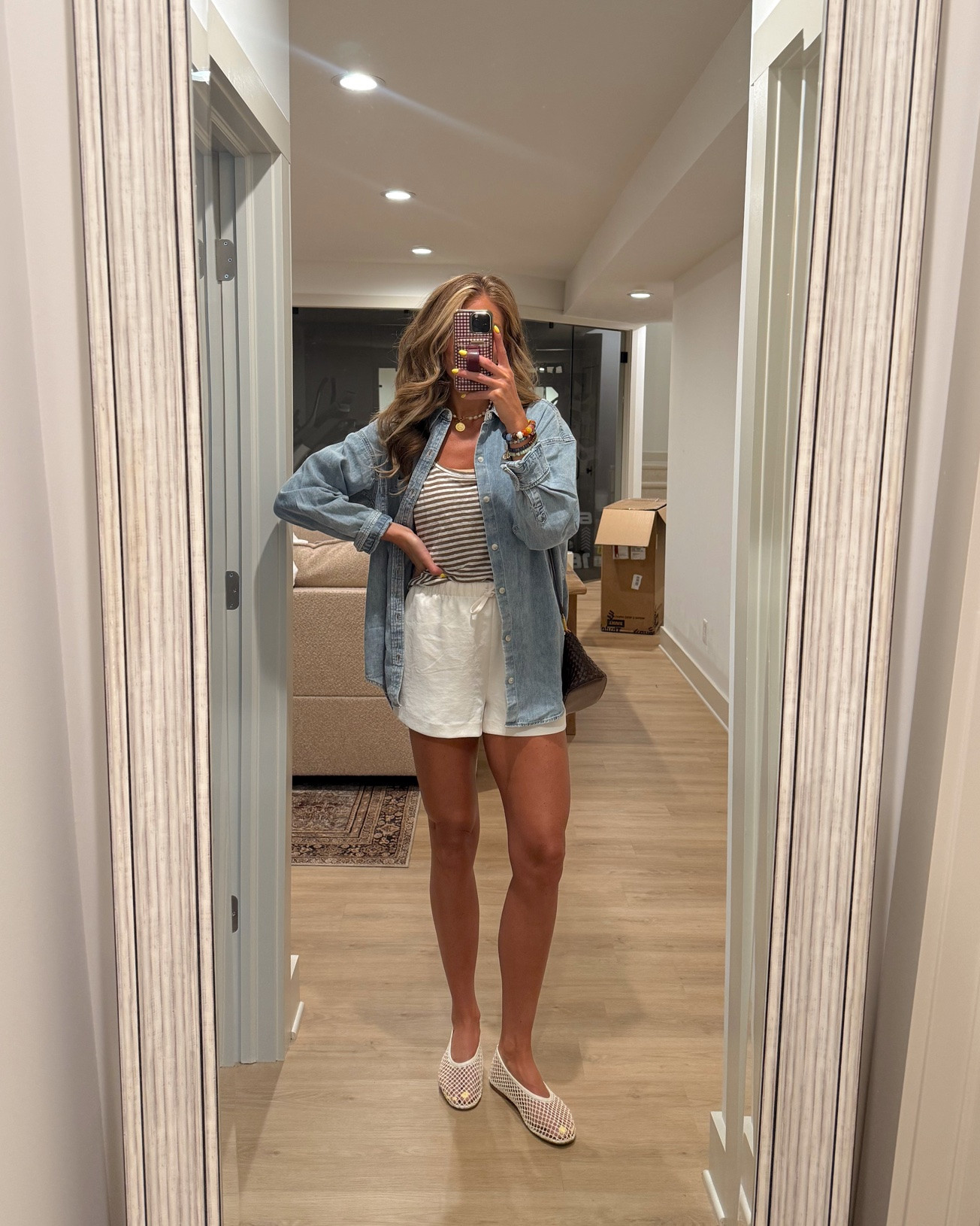 Outfit I wore as a toddler mom. My outfit is all on sale from the @Aritzia summer sale. These shorts are made of a material that does not wrinkle and I’m wearing my true size (medium) 
My denim button up runs oversized but I still wear a medium for the extra length. 

I’m wearing a size small in tank

#LTKootd #LTKTall #LTKmomlife