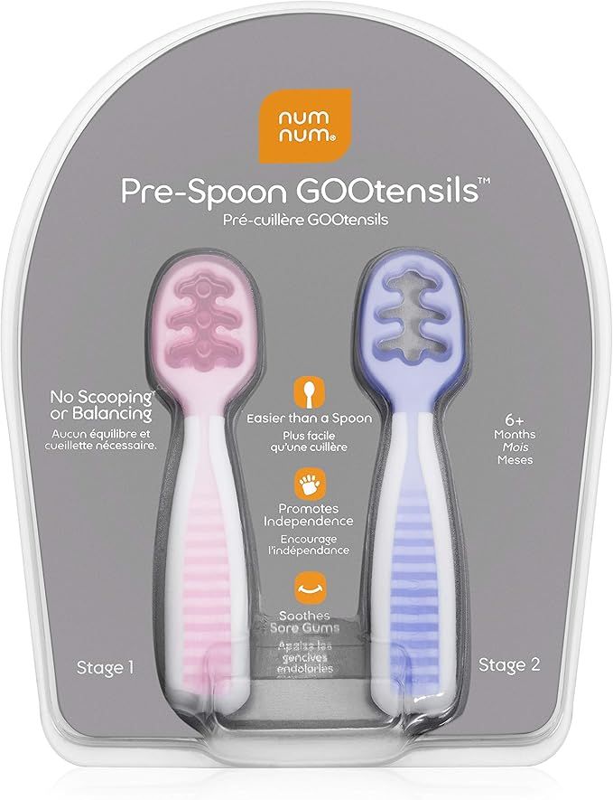 NumNum Pre-Spoon GOOtensils | Baby Spoon Set (Stage 1 + Stage 2) | BPA Free Silicone Self Feeding... | Amazon (CA)
