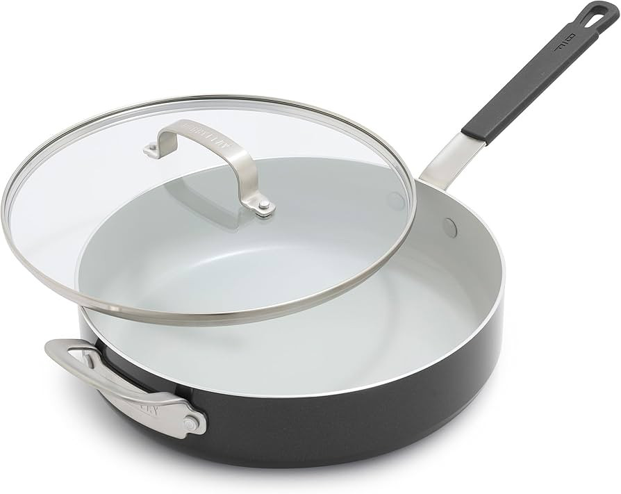 GreenPan x Bobby Flay 4.5QT Sauté Pan with Glass Lid, Professional Grade Aluminum, PFAS & PFOA-F... | Amazon (US)