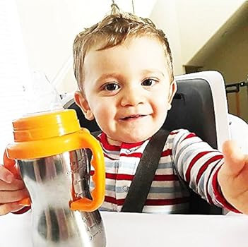 Thinkbaby Stainless Steel Sippy Cup, Light Blue (9 ounce) | Amazon (US)