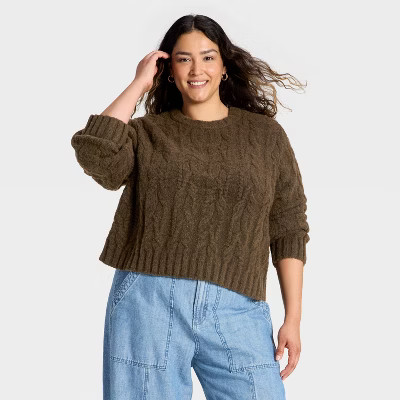 Women's Cozy Cable Crewneck Pullover Sweater - Universal Thread™ | Target