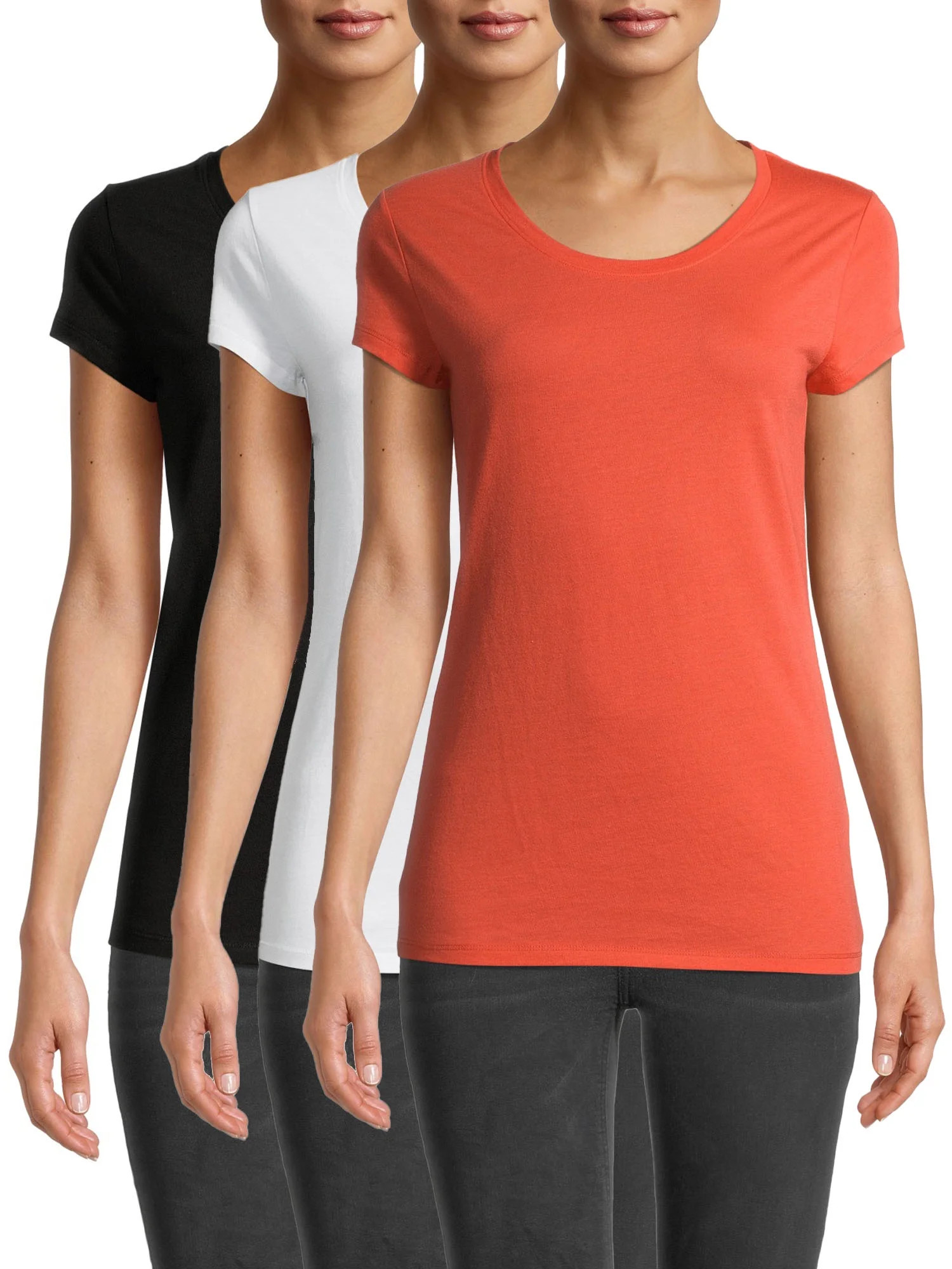 No Boundaries Women's Juniors Everyday Short Sleeve T-Shirt, 3-Pack | Walmart (US)